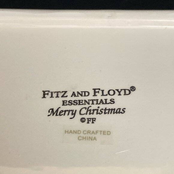 Fitz and Floyd Essentials Ceramic "Merry Christmas" Snowman Tray w/ Box 2006 - Picture 3 of 4